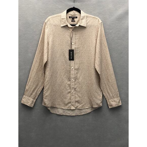 Michael Kors Men's Small Classic Fit Button Up Shirt Khaki NEW - Picture 1 of 8